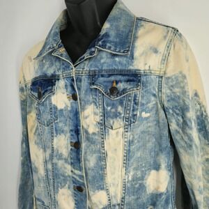 Denim & Supply Ralph Lauren Jean Jacket Womens Sz Large Distressed Denim Trucker